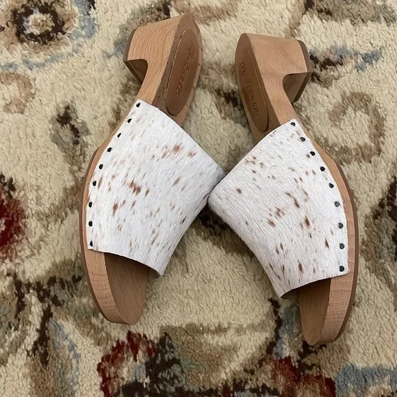 Madewell Evelyn Slides, Cow Print - Picture 3 of 7